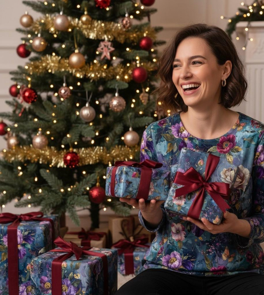 Graustufen-Stoffe Stoff-Adventskalender 2025 - Variante S - 4 exklusive Bio-Eigenproduktionen